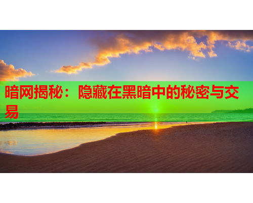 暗网揭秘：隐藏在黑暗中的秘密与交易